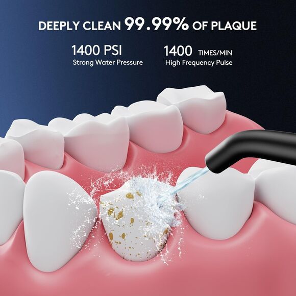 Electric Flosser w 4 Modes 3 in 1 Power Flosser & Electric Toothbrush w 55 Heads - Picture 5 of 16